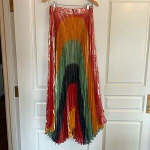 Alice & Olivia Rainbow Pleated Skirt Size 4